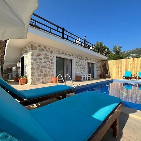 Kalkan'da Tas Mimarili, Havuzlu Villa-awz116 فيلة كاس