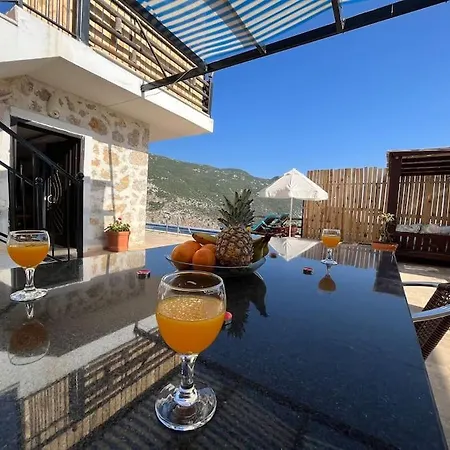 Kalkan'da Tas Mimarili, Havuzlu Villa-awz116 كاس